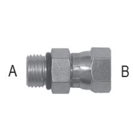 TOMPKINS Male O-Ring to Female Pipe Swivel Straight: 9/16-18 A, 1/4-18 B 471138